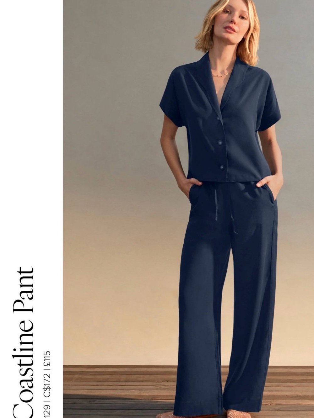 CAbi Navy Coastline Top and Pants Set - Picture 3 of 7